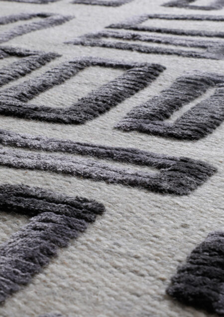 kea fermont grey wool and viscose area rug and carpets closeup2