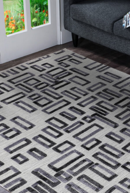 kea fermont grey wool and viscose area rug and carpets living room