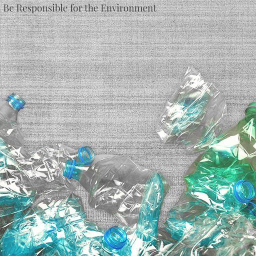 Plastic bottles for recycling, environmental damage and pollution concept with copy space